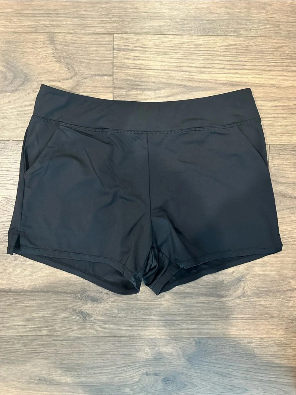 Black Ruched Tank & Shorts Swim set